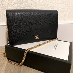 Gucci Black Mini Bag with Gold Chain